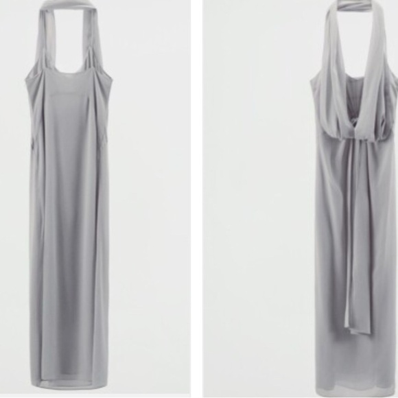 Zara 3Way Asymmetrical Ruched Maxi Gown- Georgette -from the UK *RARE* - Picture 3 of 9